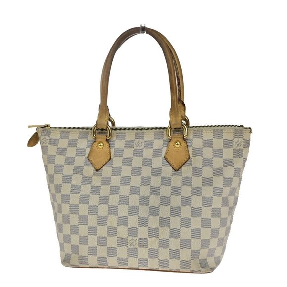 LOUIS VUITTON Saleya PM Hand Bag Damier Azur Leather White - Picture 1 of 15